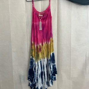 Beach exist tie dye dress cover up nwt